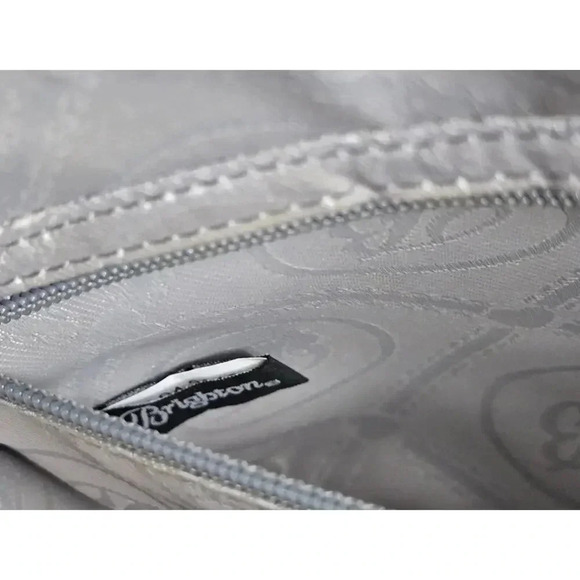 Brighton Sharona Dove Gray Handled Satchel Crossbody Purse Croc Embossed - Picture 15 of 16